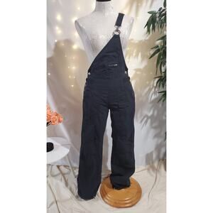 Vtg Y2K Gypsy Jeans One Shoulder Bib Overalls Junior Womens Size S Washed Black